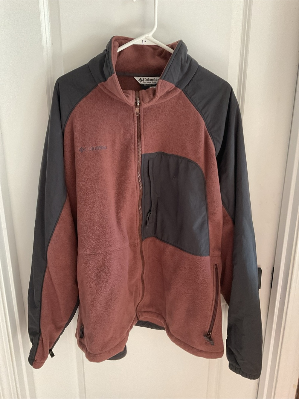 Columbia interchange - Men's Rust & Charcoal Lightweight Fleece Jacket - Sz 3XL